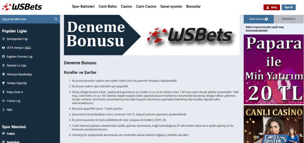 wsbets deneme bonusu